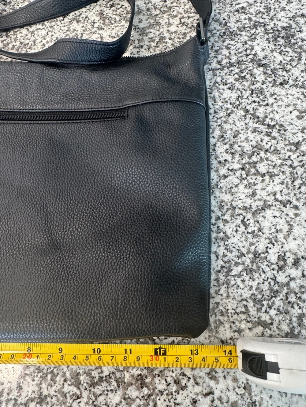 Perlina New York Black Genuine Leather Crossbody Shoulder Bag